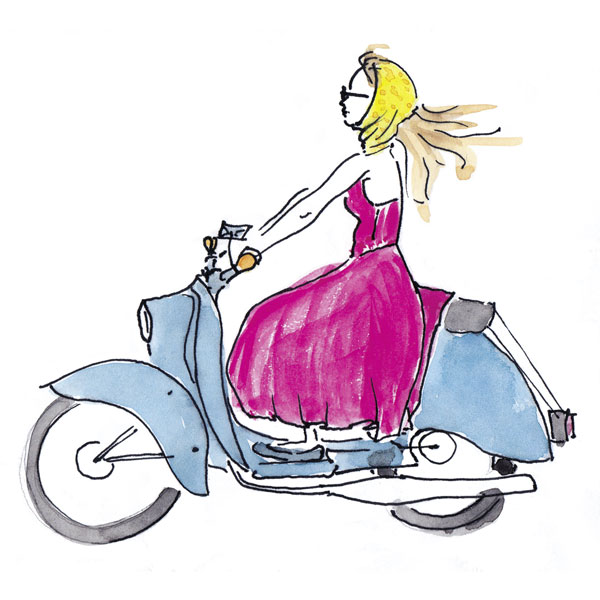 Illustration Schwalbe Vespa Moped