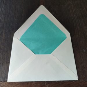 Crown Mill tourqoise vellum cream