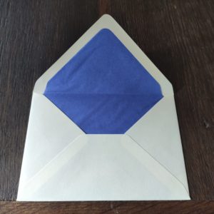 Crown Mill royal blue vellum cream