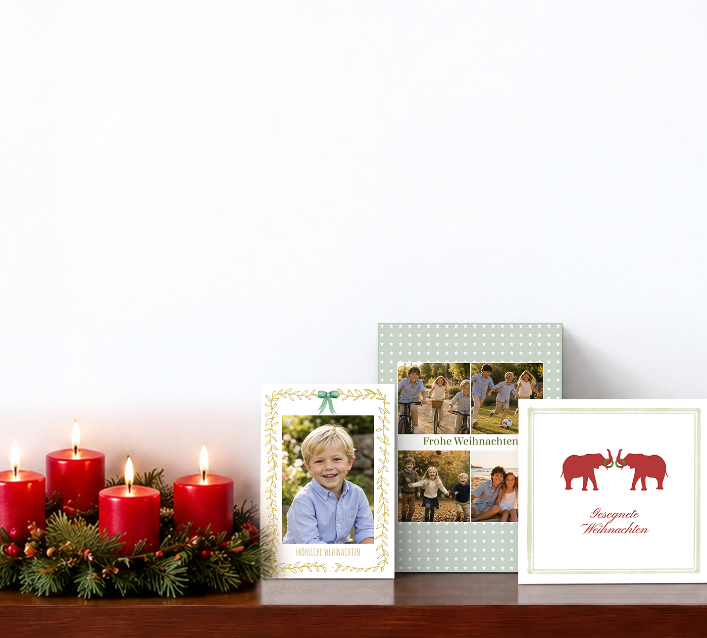 Individuell gestaltete Weihnachtskarten mit persönlichen Weihnachtsgrüßen